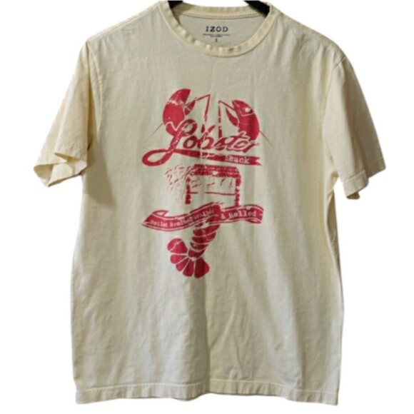 Izod Pale Yellow Lobster Graphic T-shirt Small - Picture 1 of 8